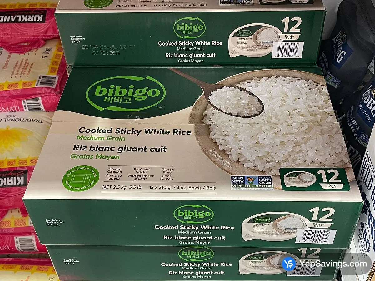 Costco BIBIGO STICKY RICE 12 x 210 g - Canada (ITM 1685578)