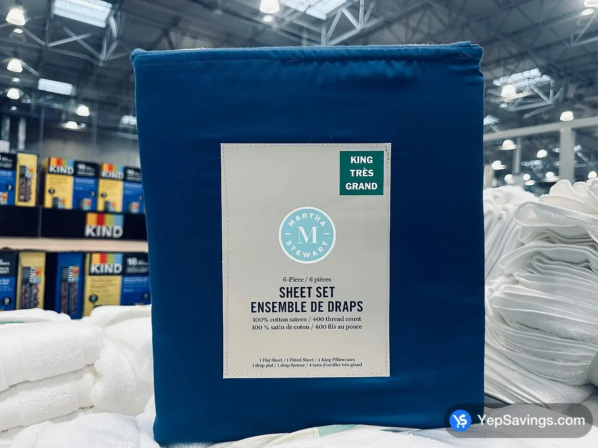 MARTHA STEWART COTTON SHEET SET KING - 6PC ITM 1915202 at Costco