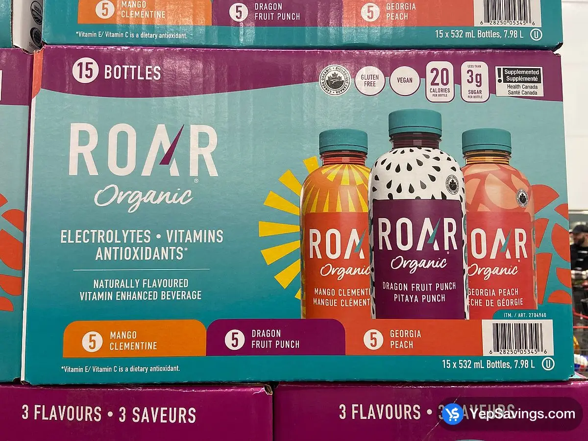 Costco ROAR ORGANIC VITAMIN WATER 15 x 532 mL - Canada (ITM 2704960)