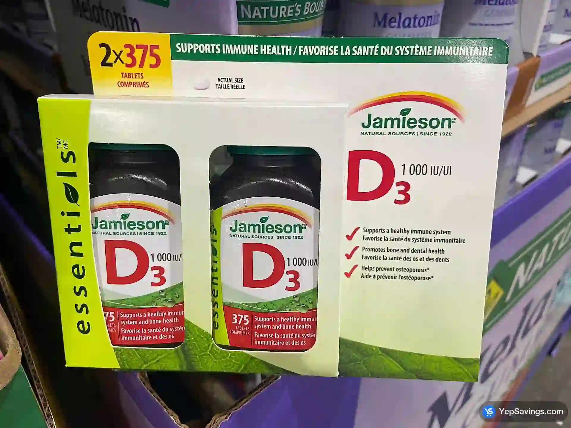 Costco JAMIESON VITAMIN D3 1000IU 2X375 TABLETS - Canada (ITM 2941400)