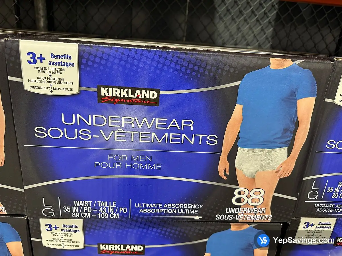 Costco KIRKLAND SIGNATURE UNDERWEAR FOR MEN LARGE 88 COUNT - Canada (ITM 1734950)