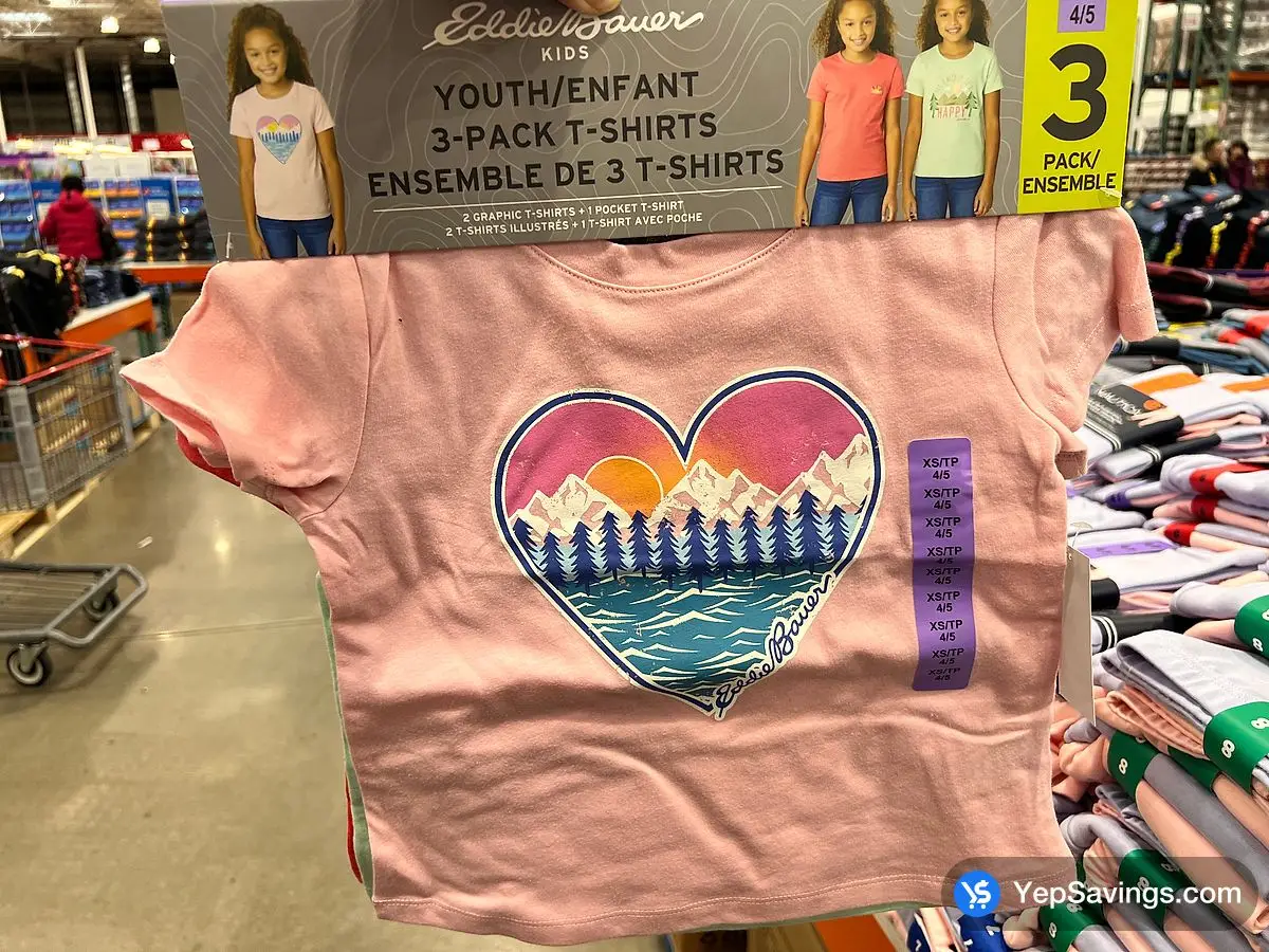EDDIE BAUER 3PK TEE KIDS SIZES XS - XL ITM 1595847 at Costco