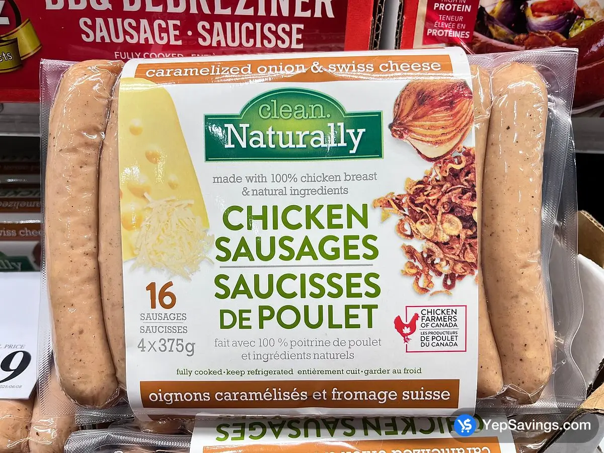 Costco CLEAN ONION & SWISS CHICKEN SAUSAGE 1.5 kg - Canada (ITM 1750608)