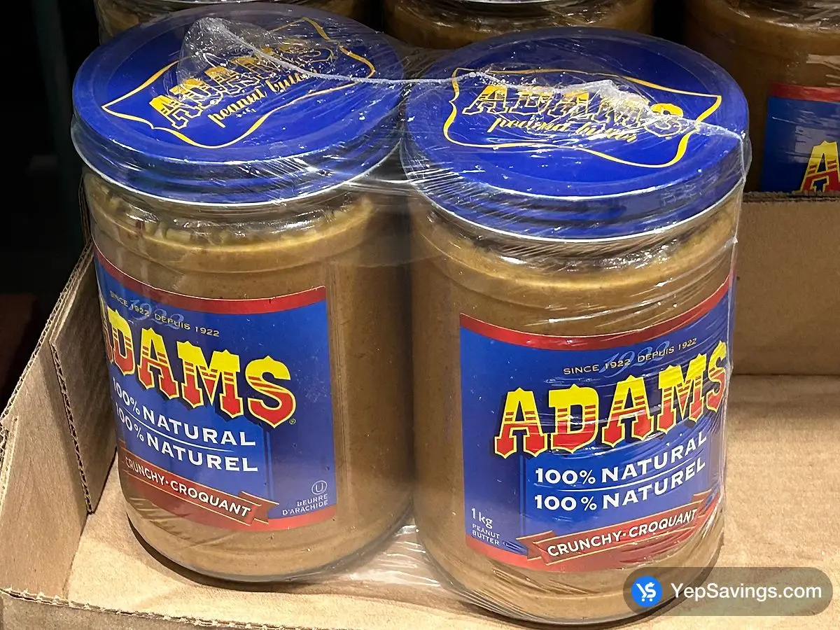 Costco ADAMS CRUNCHY PEANUT BUTTER 2 x 1 kg - Canada (ITM 1478522)