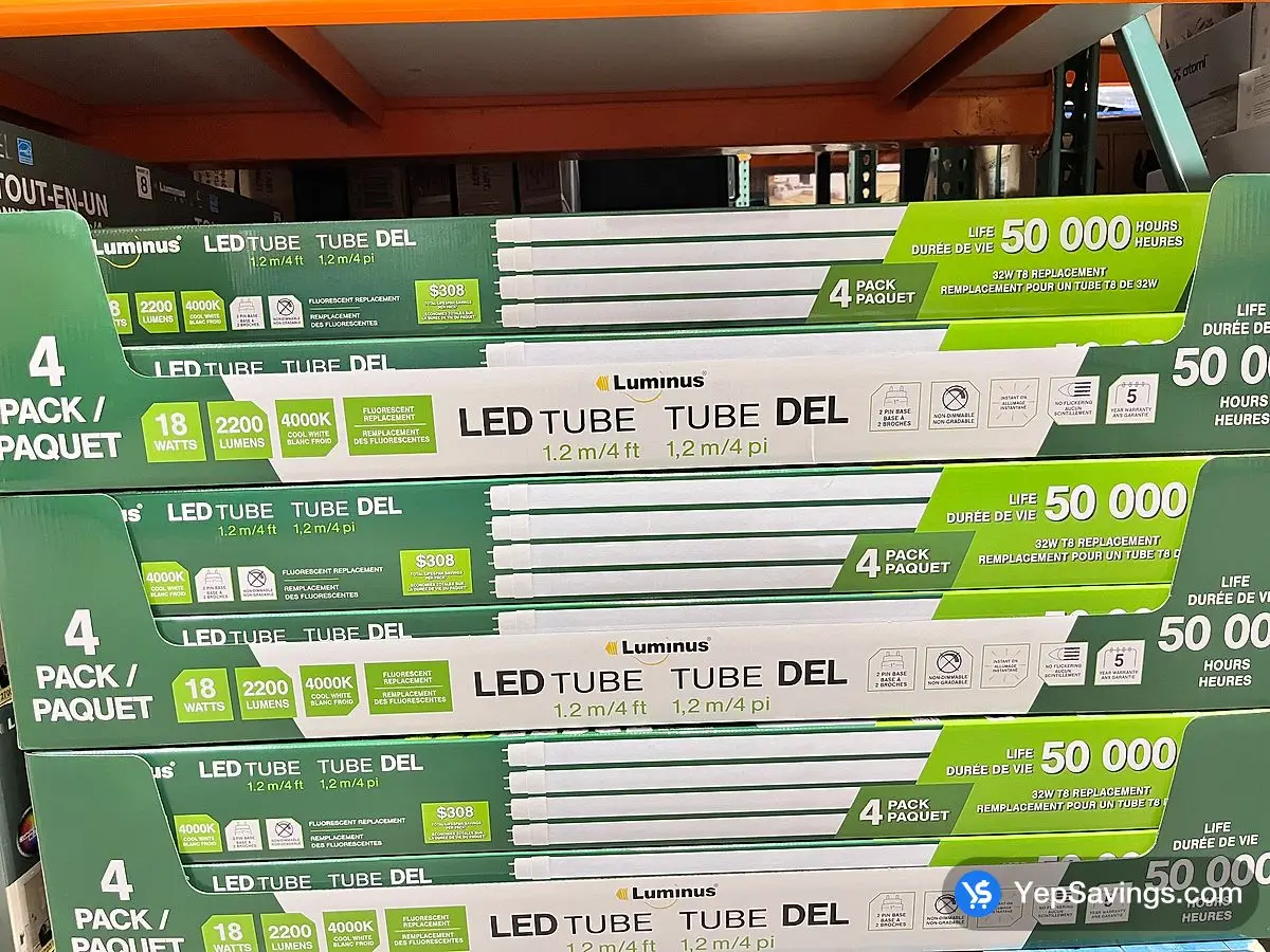 Costco LUMINUS LED TUBE 4 PACK - Canada (ITM 1864682)