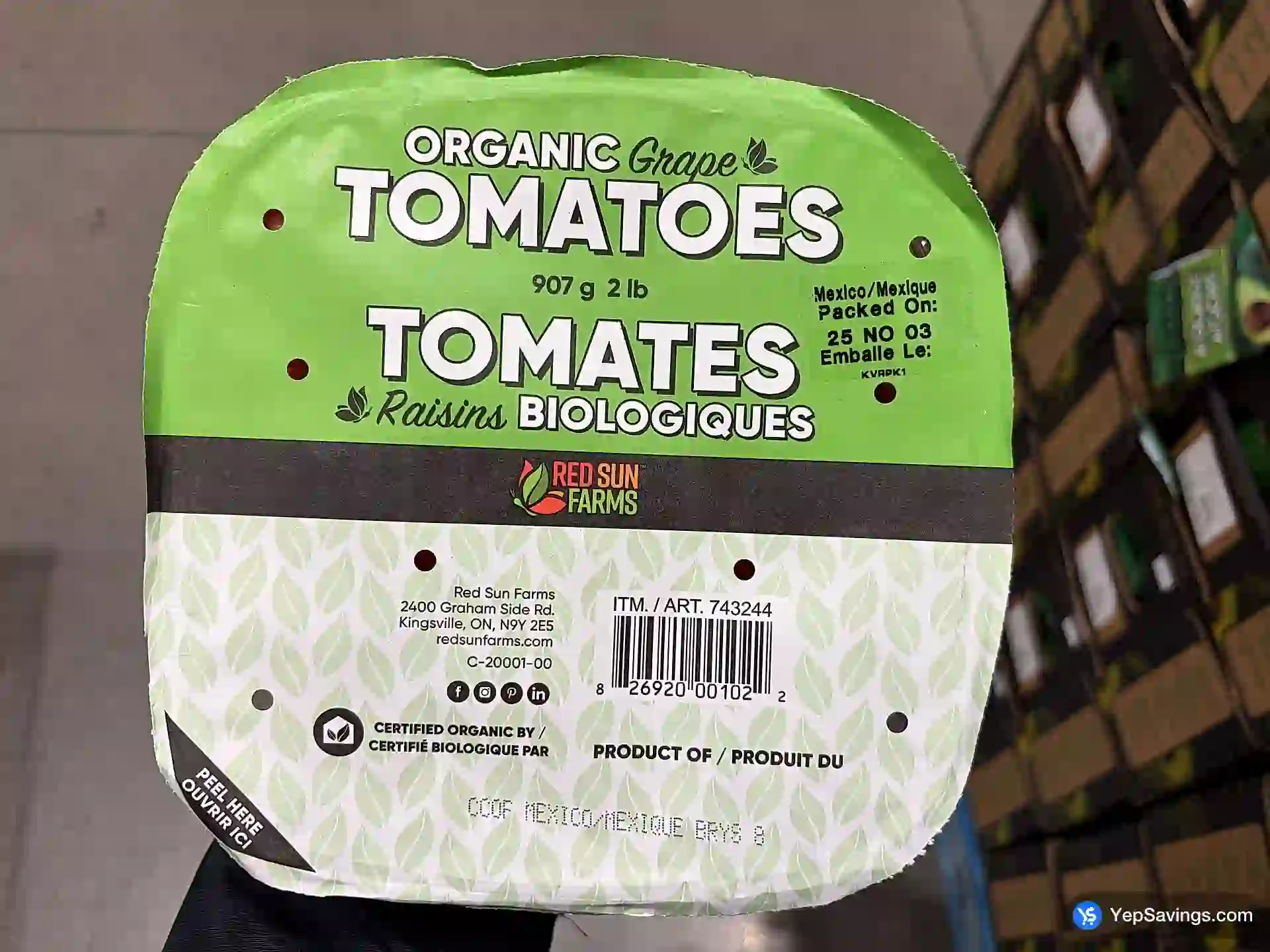 Costco ORGANIC GRAPE TOMATOES PRODUCT OF CANADA - Canada (ITM 743244)