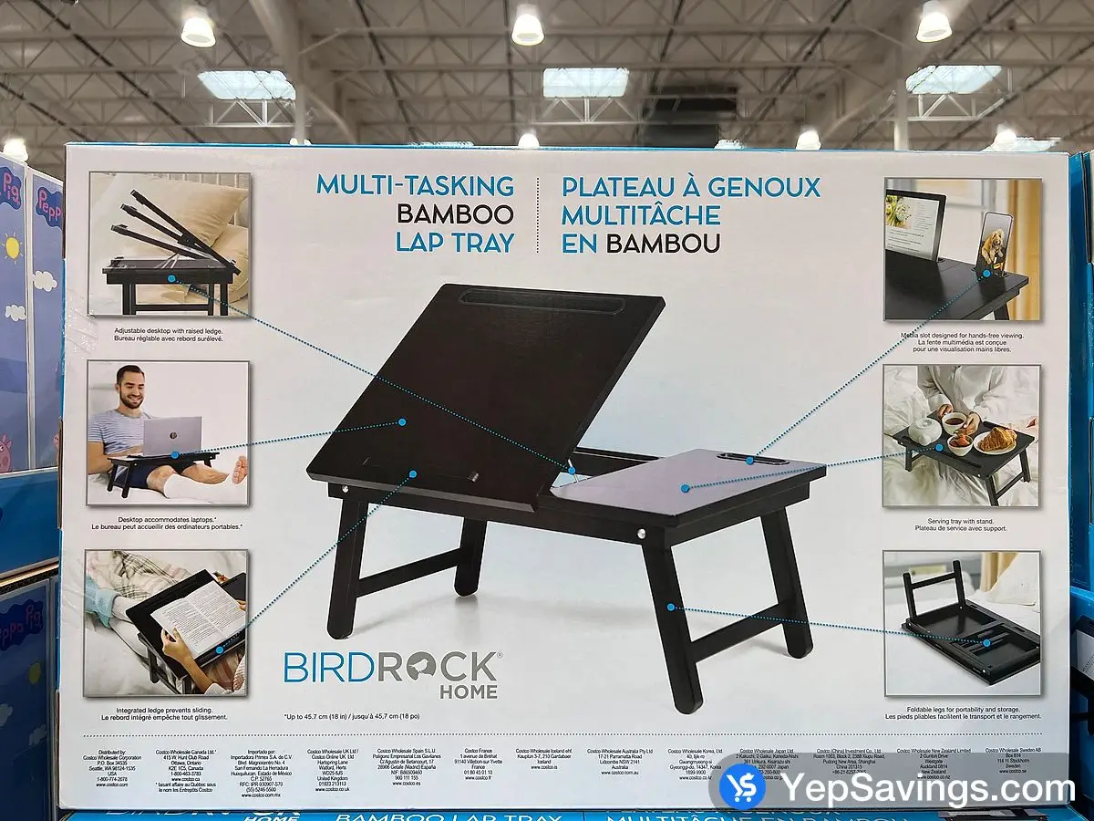 Costco BIRDROCK HOME BAMBOO LAP TRAY - Canada (ITM 1734300)
