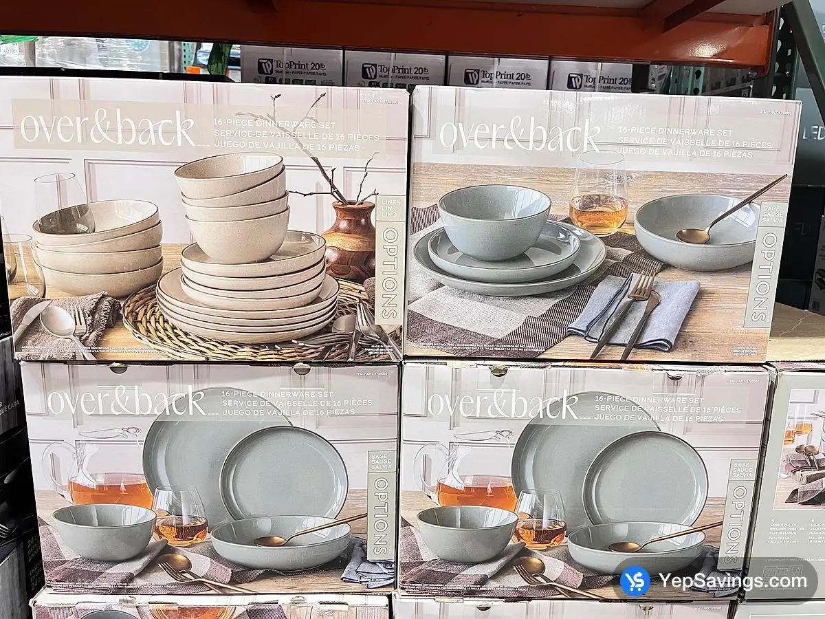 Costco OVER AND BACK STONEWARE DINNERWARE 16 PIECES - Canada (ITM 1759360)