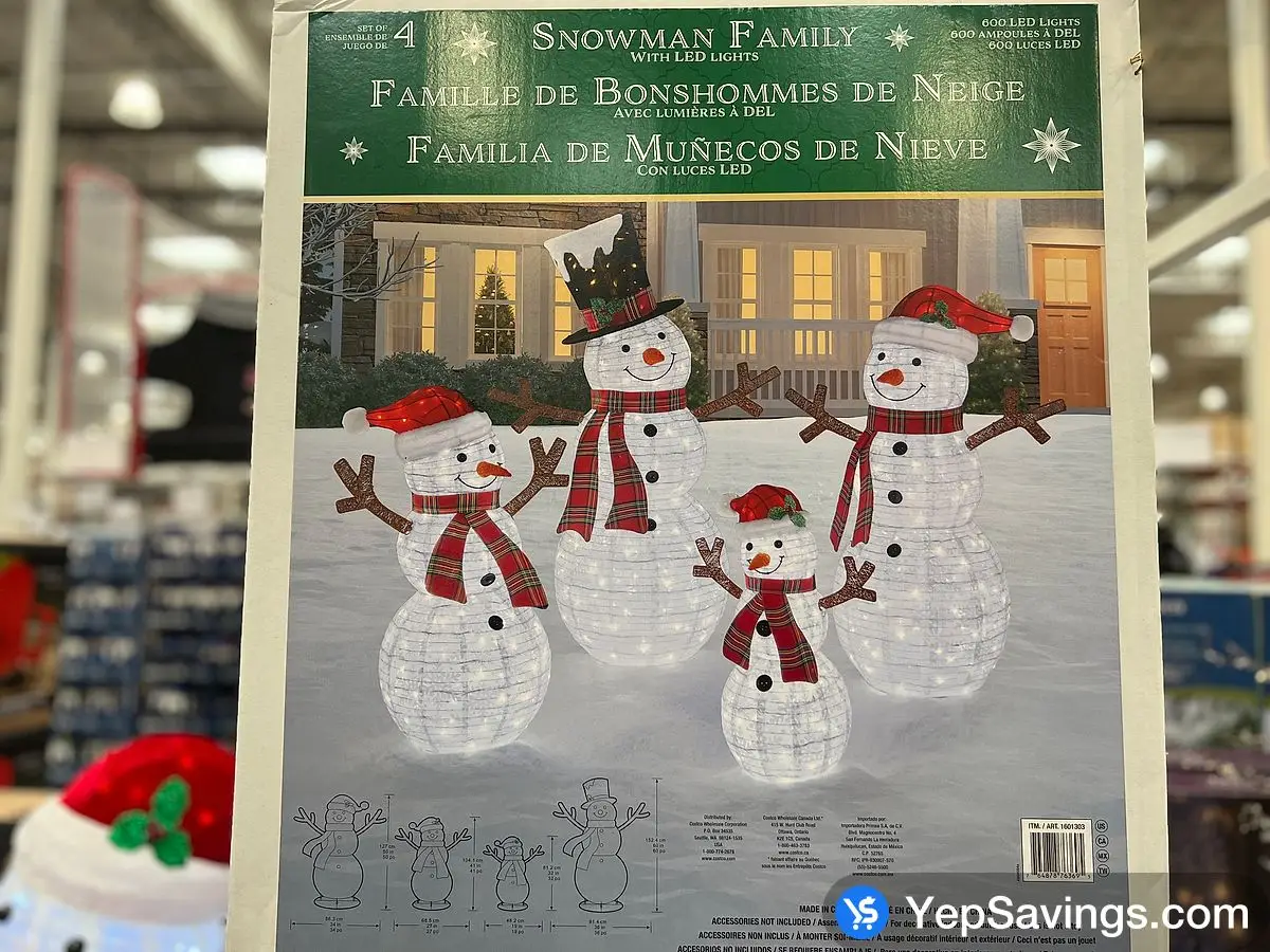 Costco SNOWMAN FAMILY WITH LED LIGHTS SET OF 4 - Canada (ITM 1601303)