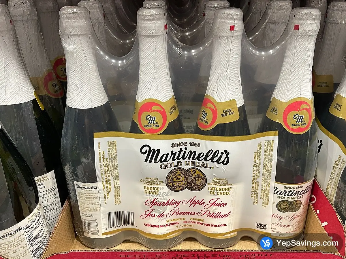 Costco MARTINELLI'S SPARKLING APPLE JUICE 4 X 750 mL - Canada (ITM 663344)