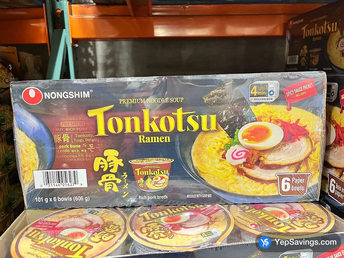 Costco NONG SHIM TONKOTSU RAMEN 6x101g - Canada (ITM 1407434)