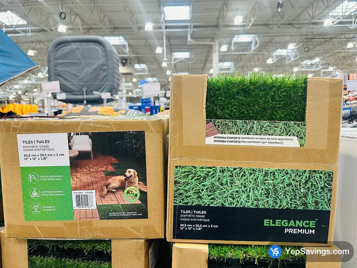 LEADVISION SYNTHETIC GRASS TILE PACK OF 9 ITM 1773522 at Costco