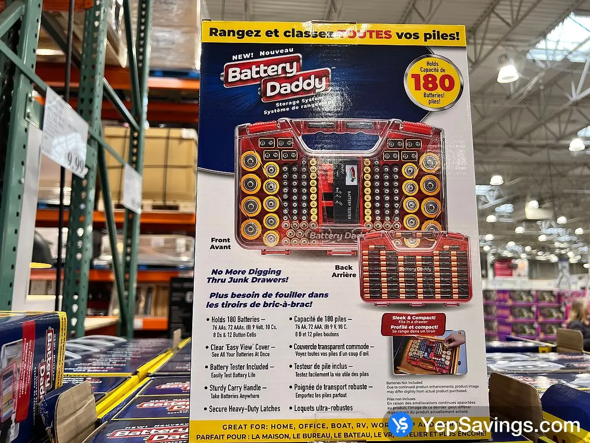 BATTERY DADDY BATTERY STORAGE CASE UPTO 180 BATTERIES ITM 1589856 at Costco
