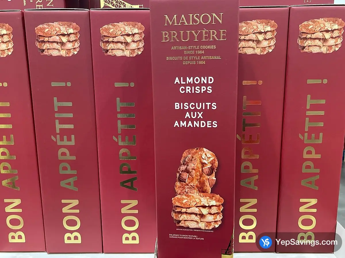 Costco MAISON BRUYERE ALMOND CRISPS 360 g - Canada (ITM 1834311)
