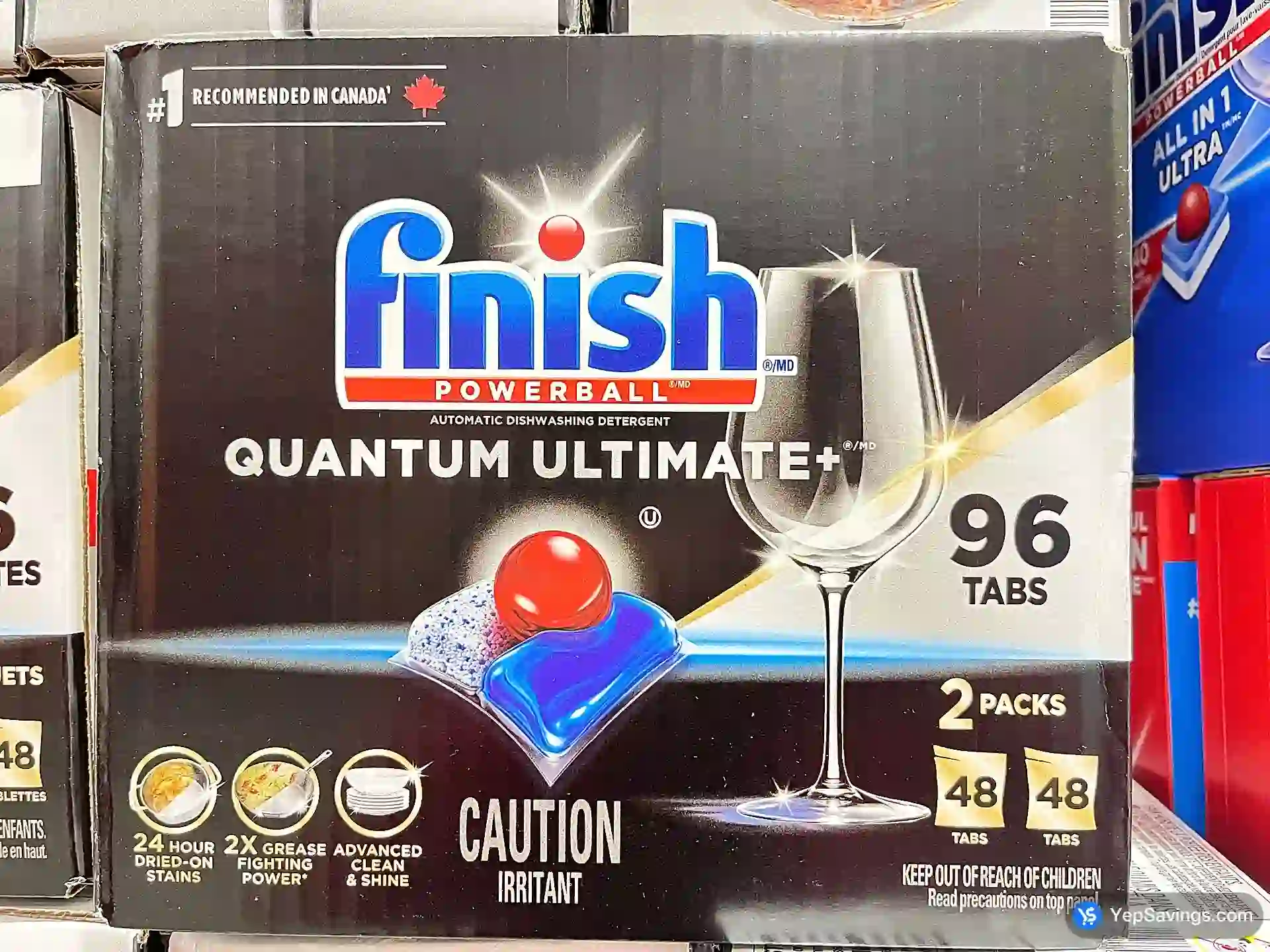 Costco FINISH QUANTUM + DISHWASHER DETERGENT PACK OF 96 - Canada (ITM 4254845)
