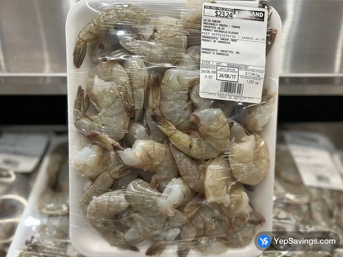 Costco 16/20 SHRIMP (FARMED) PREVIOUSLY FROZEN - Canada (ITM 27375)
