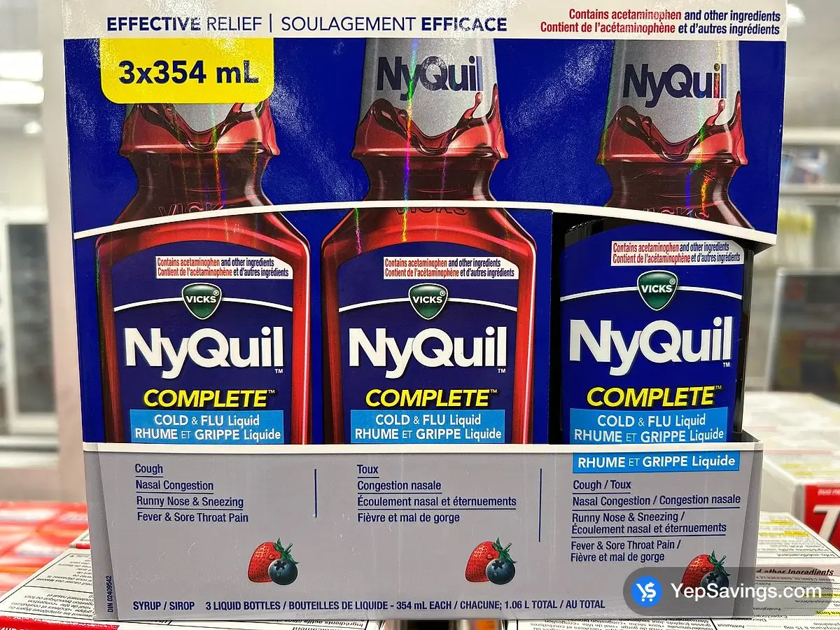 Costco * NYQUIL COMPLETE BERRY 3 x 354 mL - Canada (ITM 8932900)