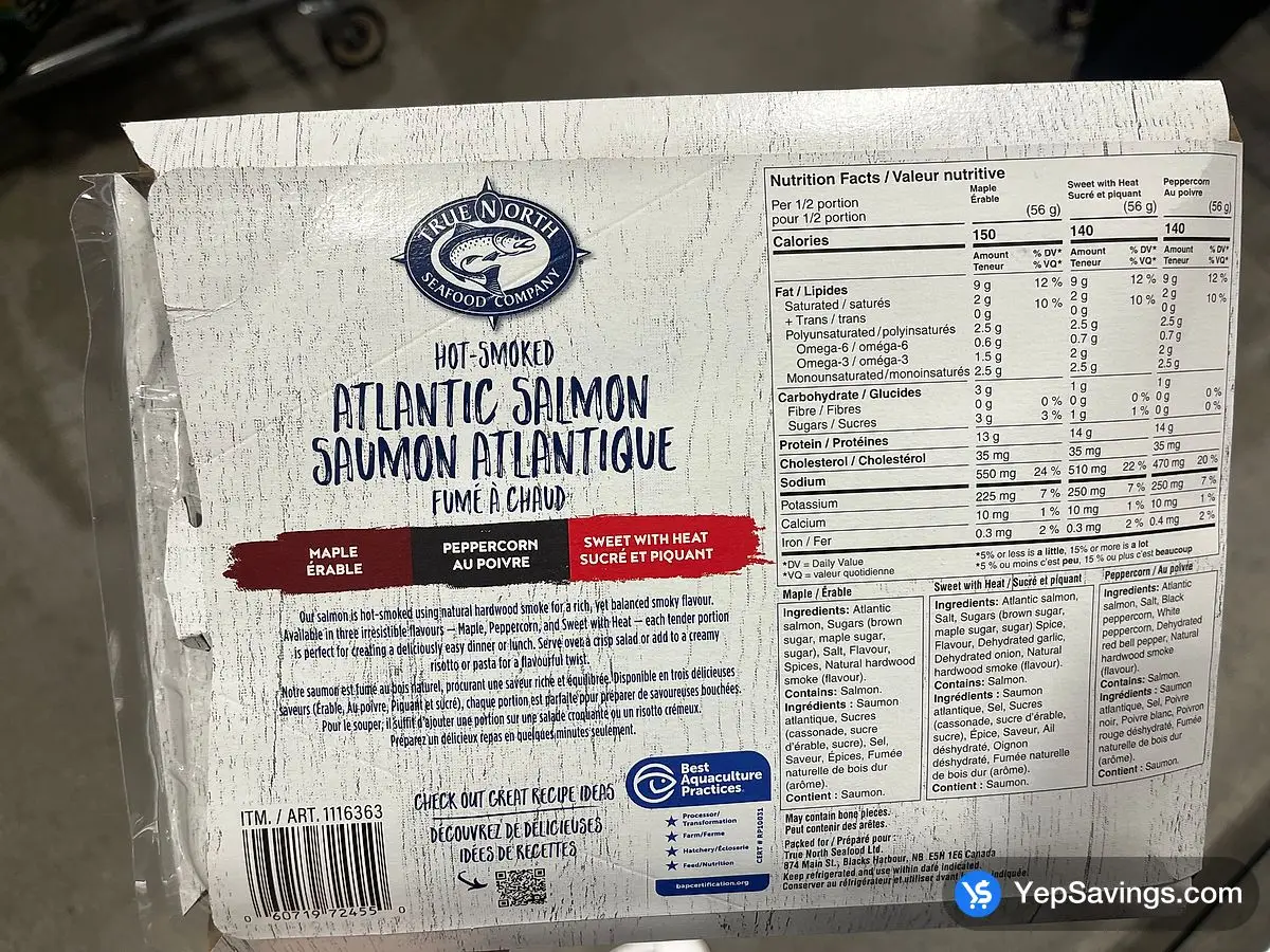 Costco TRUE NORTH HOT SMOKED SALMON 454 g - Canada (ITM 1116363)