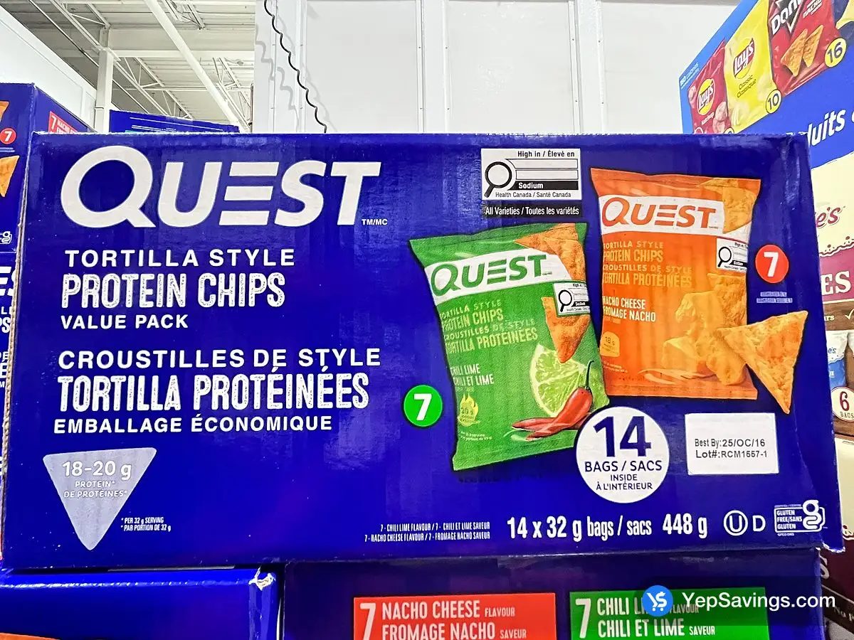 Costco QUEST PROTEIN CHIPS NACHO CHEESE & CHILI 14 x 32 g - Canada (ITM 2688395)