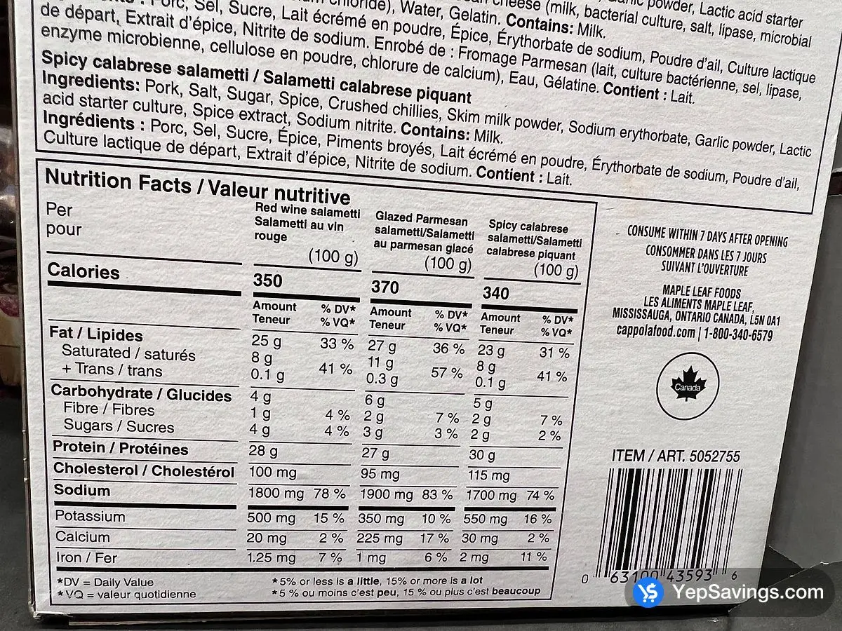 Costco CAPPOLA SALAMETTI TRIO 3 x 300 g - Canada (ITM 5052755)