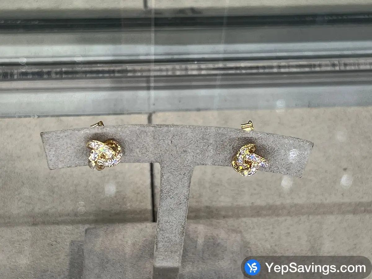14KT YELLOW GOLD ROUND DIAMOND KNOT EARRINGS 0.15CTW IVS2 ITM 1789445 at Costco