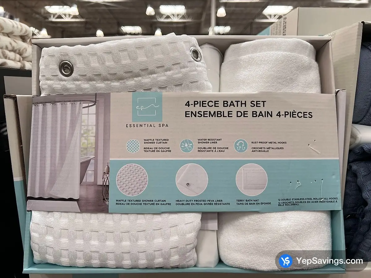 Costco ESSENTIAL SPA SHOWER CURTAIN SET 4 PIECES - Canada (ITM 1794666)