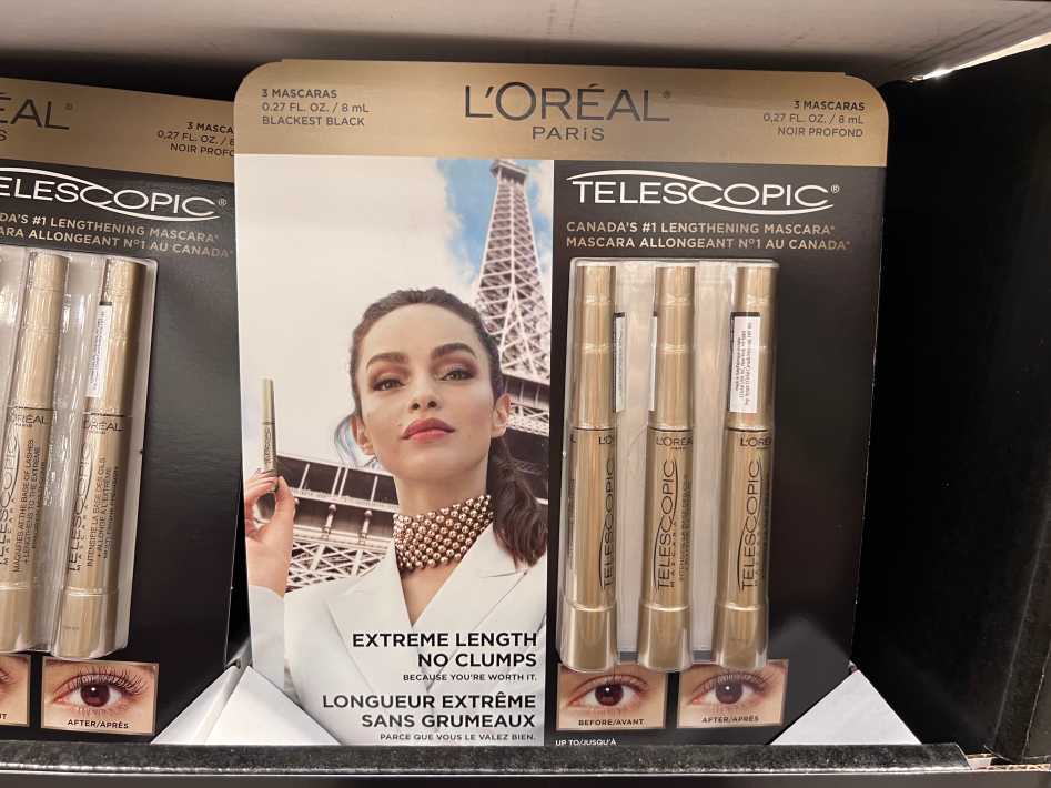 L'OREAL TELESCOPIC MASCARA 3 x 8 mL (0.27 fl. oz) ITM 1604685 at Costco