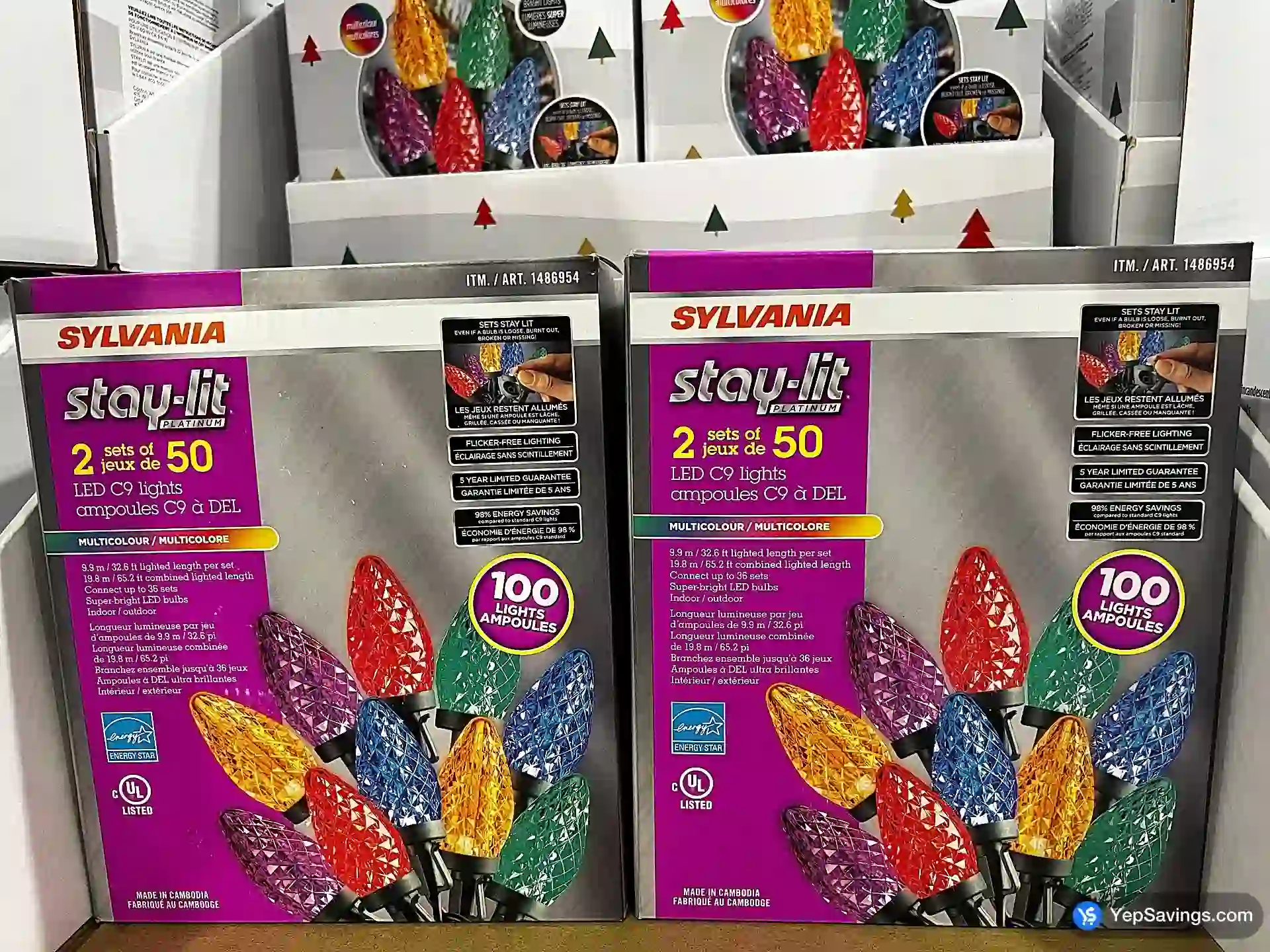 Costco SYLVANIA STAY-LIT 2 SETS OF 50 LED C9 LIGHTS - Canada (ITM 1486954)