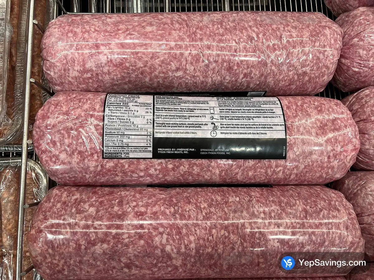 LEAN GROUND PORK CHUB   ITM 28537 at Costco