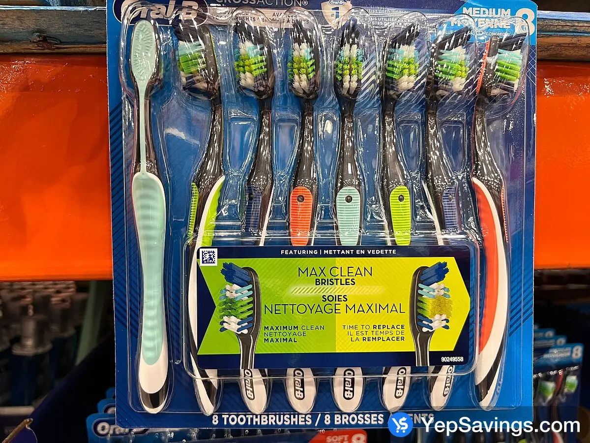 ORAL-B MAX CLEAN TOOTHBRUSHES PACK OF 8 ITM 1474685 at Costco