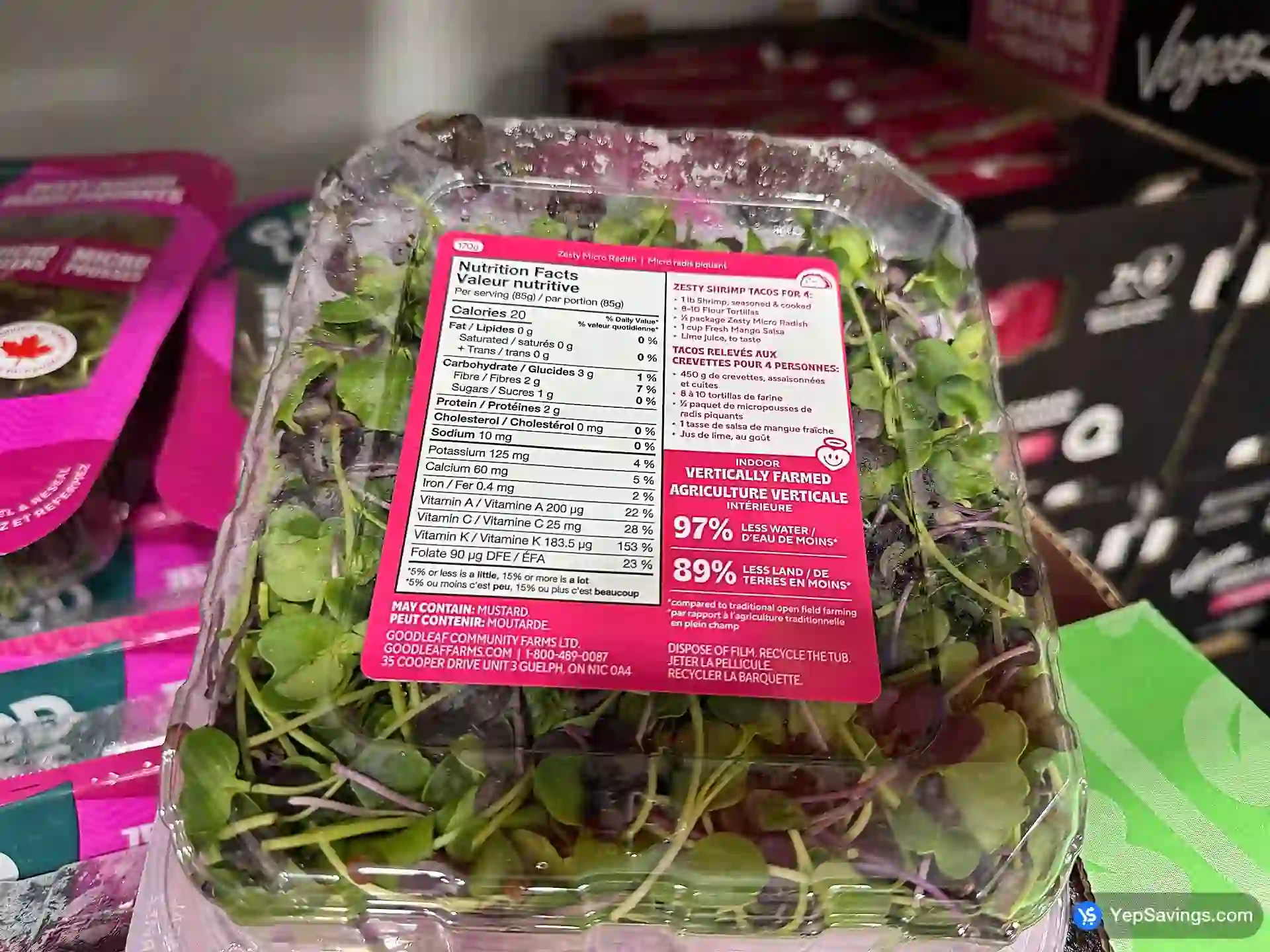 Costco ZESTY RADISH MICRO GREENS PRODUCT OF CANADA - Canada (ITM 1177)