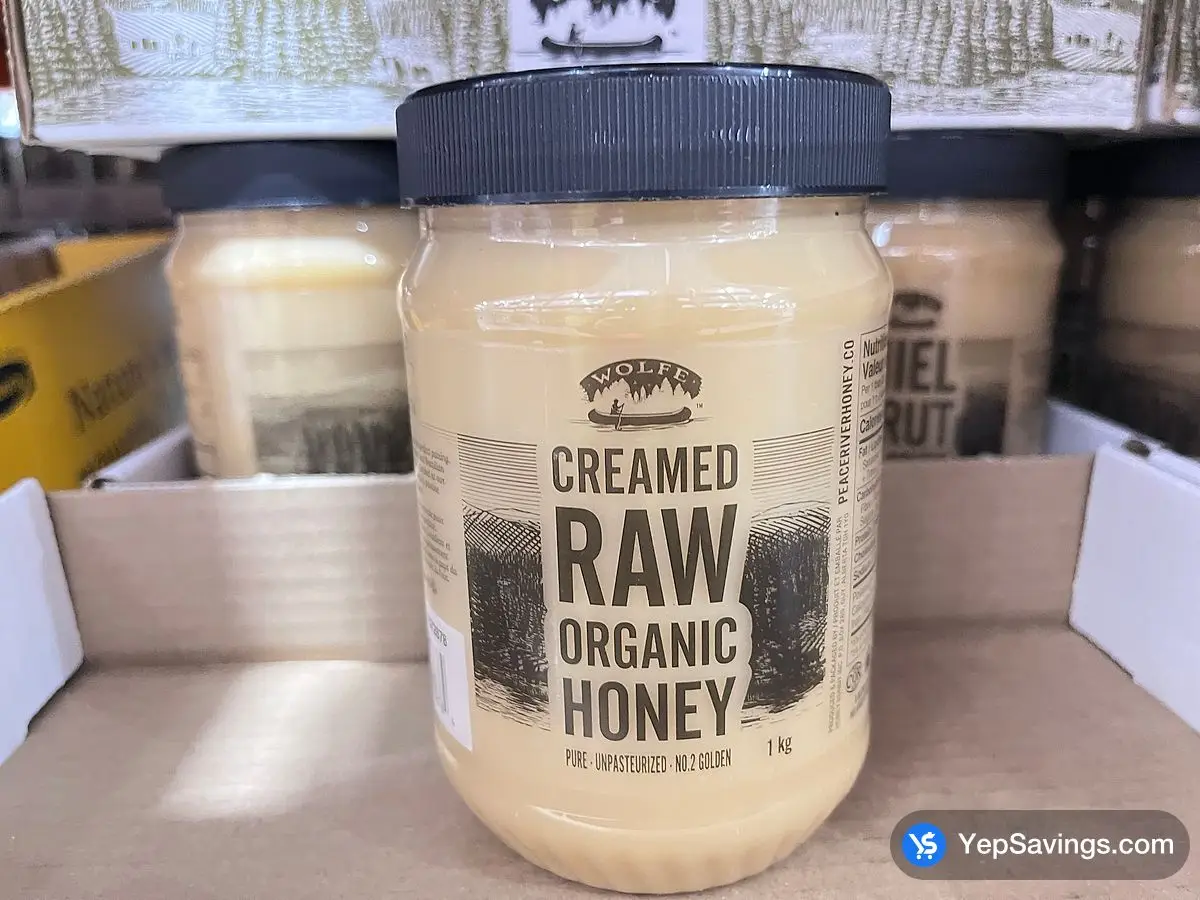 Costco WOLFE ORGANIC CREAMED HONEY 1 kg - Canada (ITM 1572878)
