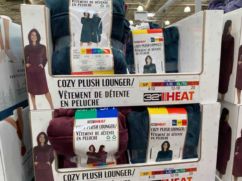 32 DEGREES ROOTS PLUSH HOODED LOUNGER at Costco Brant St Burlington