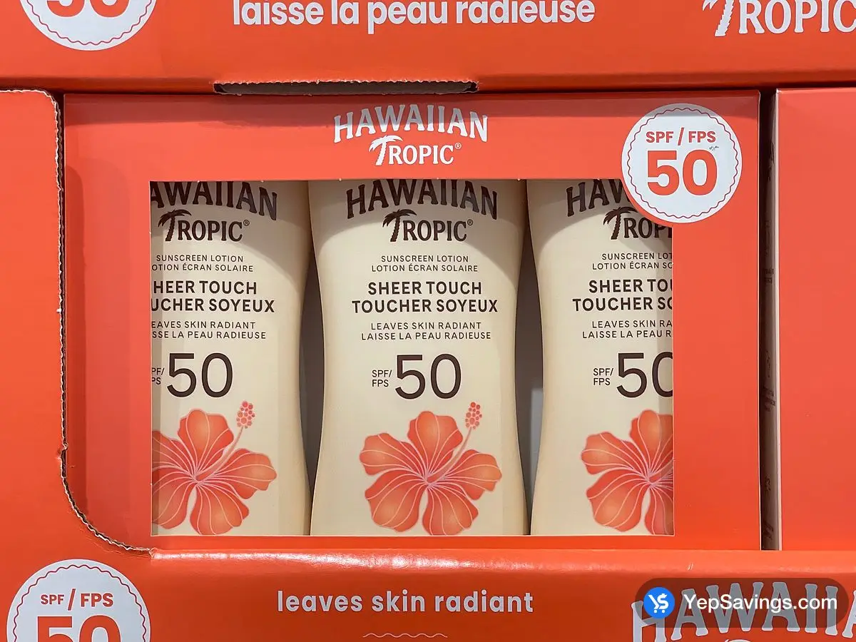 Costco HAWAIIAN TROPIC SUNSCREEN LOTION SPF50 3 x 240 mL - Canada (ITM 1851827)