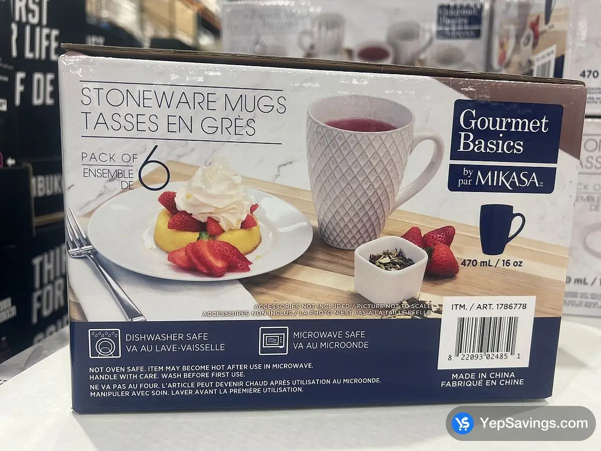 MIKASA STONEWARE MUGS 6 PIECES ITM 1786778 at Costco