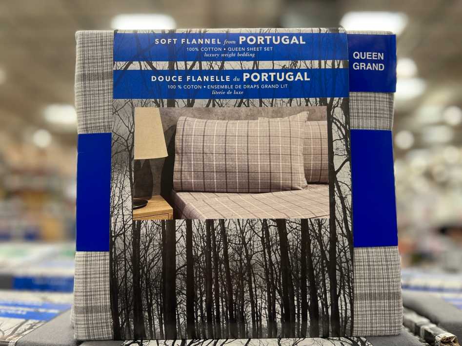 FLANNEL SHEET SET MADE IN PORTUGAL QUEEN 4PC ITM 1906662 at Costco