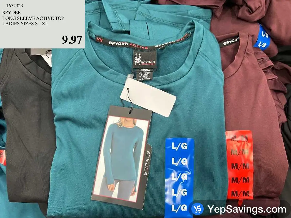 SPYDER LONG SLEEVE ACTIVE TOP LADIES SIZES S - XL at Costco 91 St