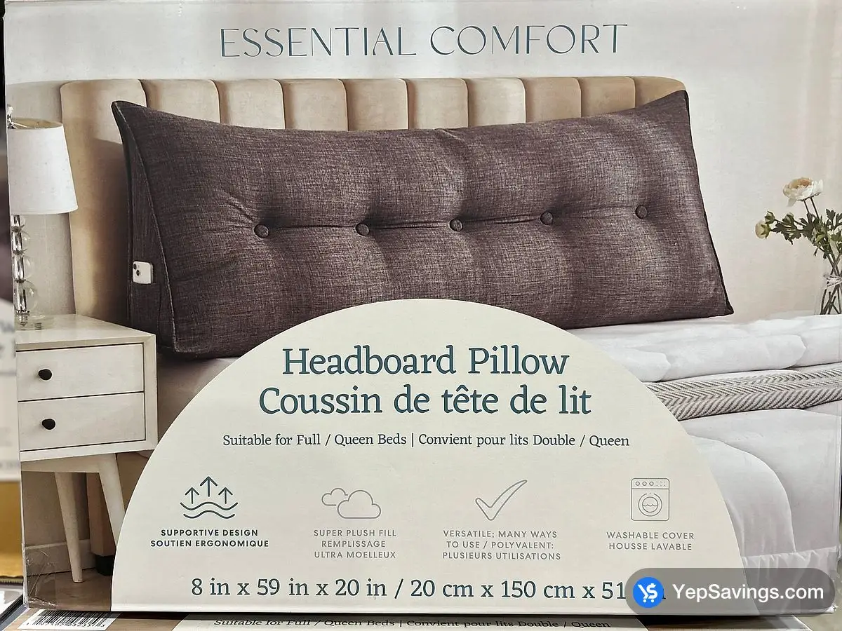 Costco ESSENTIAL COMFORT HEADBOARD PILLOW 8 " X 59 " X 20 " - Canada (ITM 1800596)