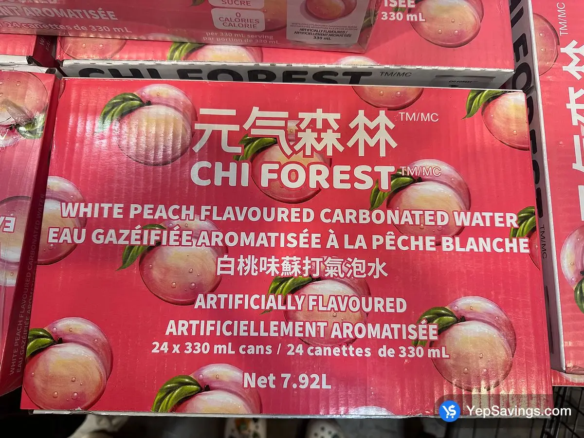 Costco CHI FOREST SPARKLING WHITE PEACH 24 x 330 ml - Canada (ITM 1766477)