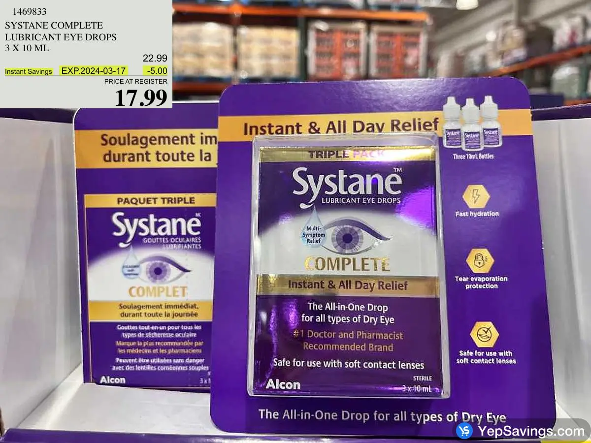 SYSTANE COMPLETE LUBRICANT EYE DROPS 3 X 10 ML at Costco 3180 Laird Rd