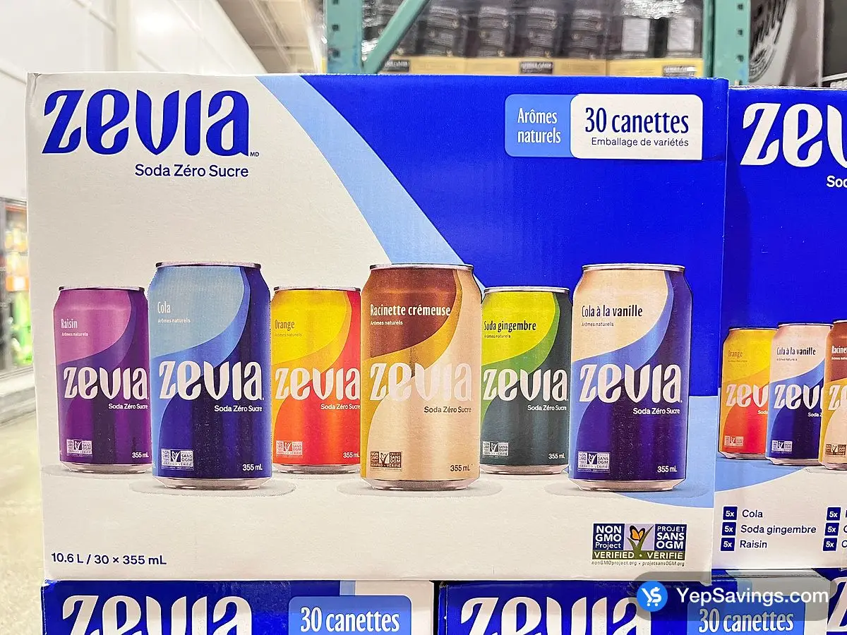 Costco ZEVIA ZERO CALORIE SODA 30 x 355 mL - Canada (ITM 1613285)