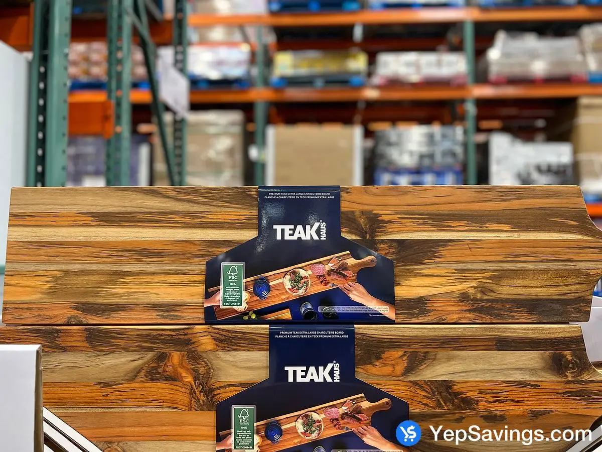 Costco TEAKHAUS TEAK CHARCUTERIE BOARD 101.5 x 20.3 x 1.3 CM - Canada (ITM 1736508)
