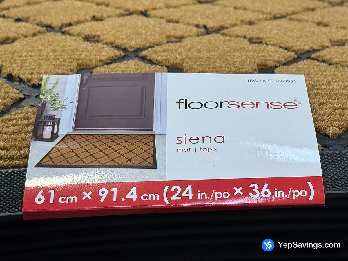 Costco FLOORSENSE SIENA SYNTHETIC COIR MAT 24 " X 36 " - Canada (ITM 186995)