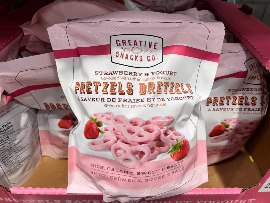 CREATIVE SNACKS STRAWBERRY YOGURT PRETZELS 737 G ITM 1595597 at Costco