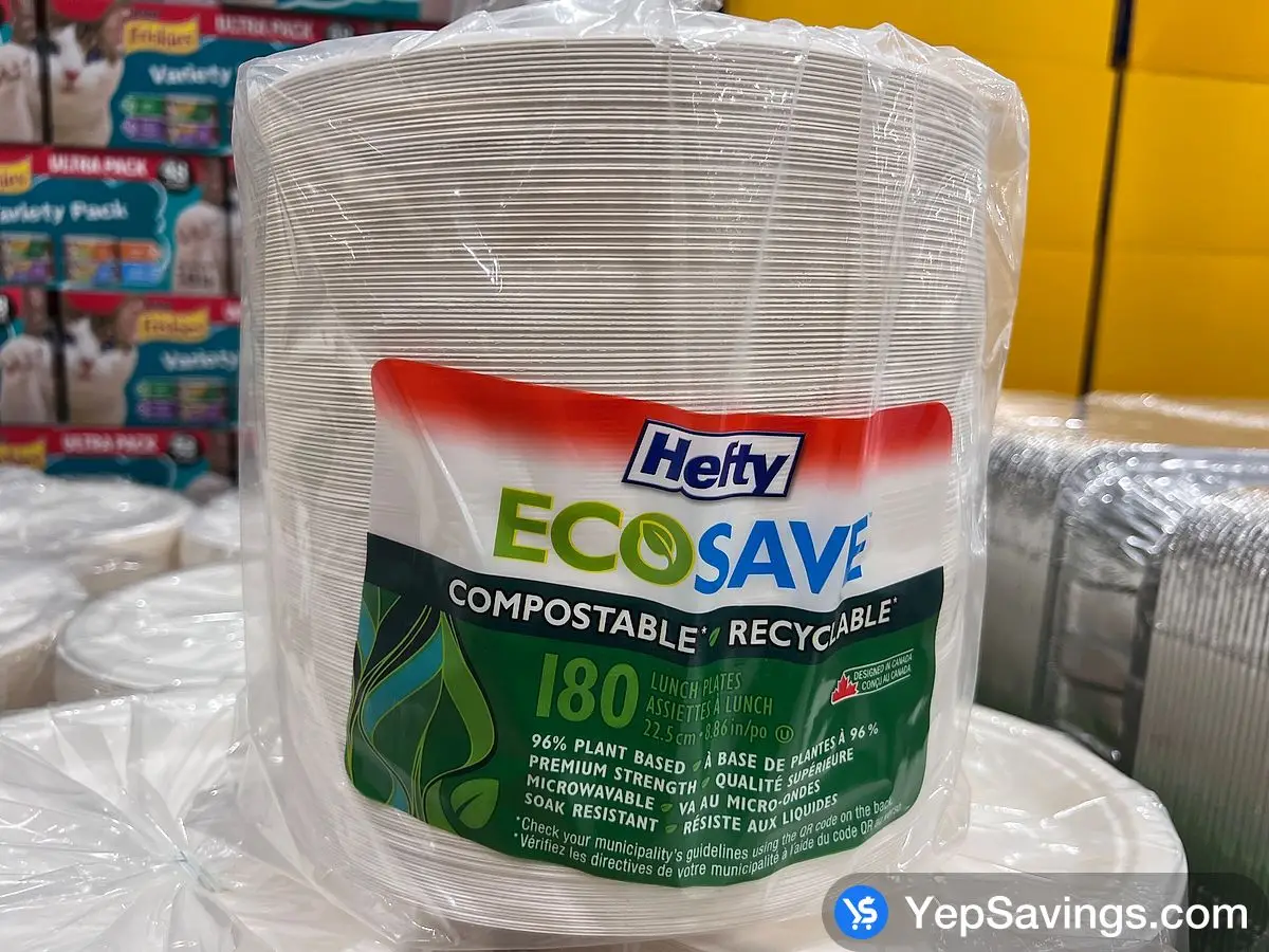 HEFTY ECOSAVE PAPER PLATES PACK OF 180 at Costco McGillivray Winnipeg