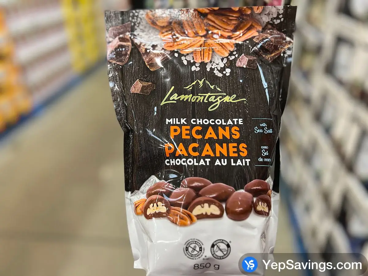 LAMONTAGNE MILK CHOCOLATE PECANS 850 g ITM 1715609 at Costco