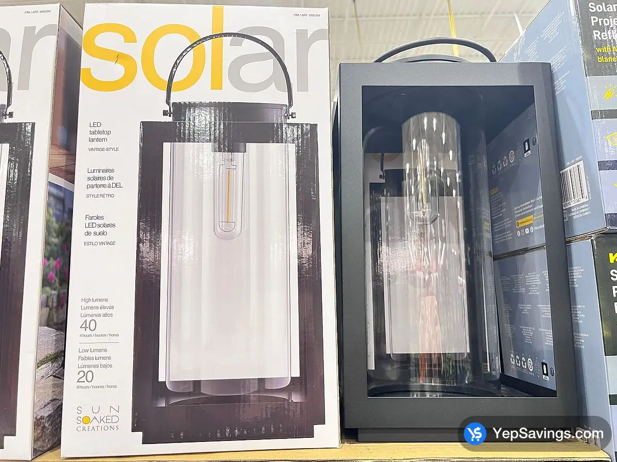 Costco GTX BRANDS SOLAR TABLE LANTERN 40-20 LUMENS - Canada (ITM 1005264)