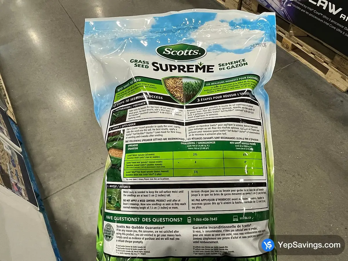 SCOTTS SUPREME GRASS SEED 3.8KG BAG ITM 4556655 at Costco