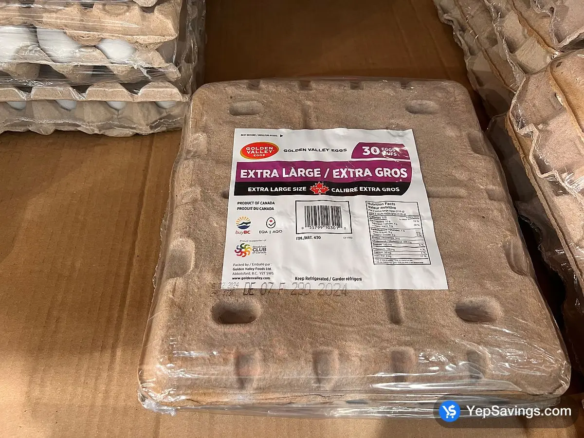 Costco GOLDEN VALLEY EXTRA LARGE EGGS 2.5 dozen - Canada (ITM 430)