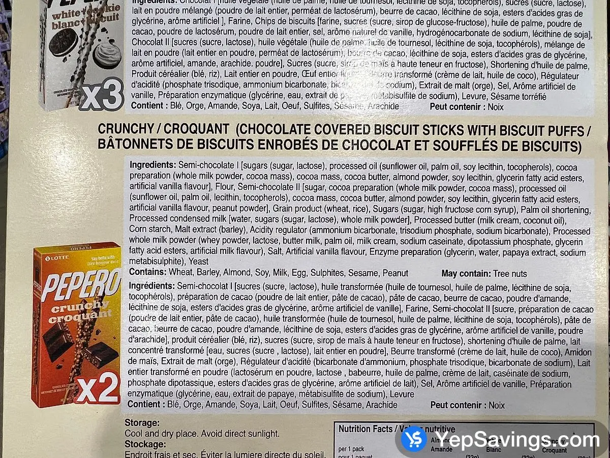 Costco LOTTE PEPERO ASSORTED PACK 270 g - Canada (ITM 1412335)